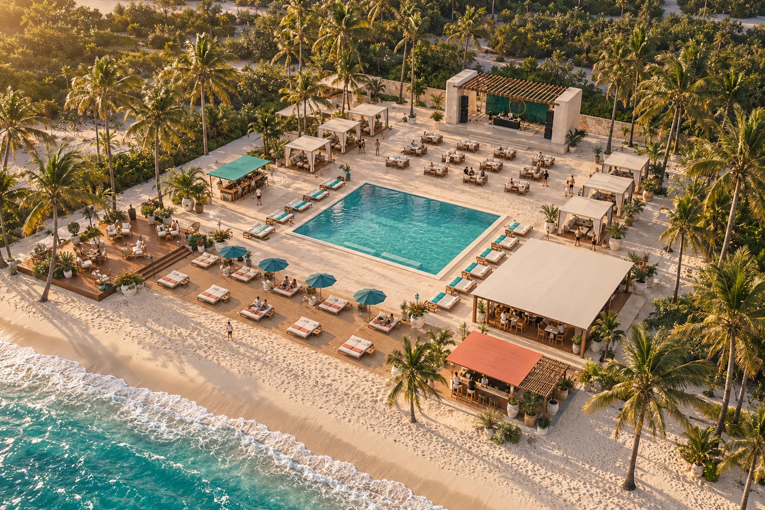 Aerial view of NOMA BEACH from pool to shoreline
